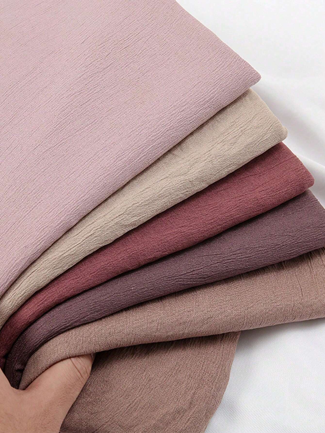 Women Solid Color Wrinkle Headscarf