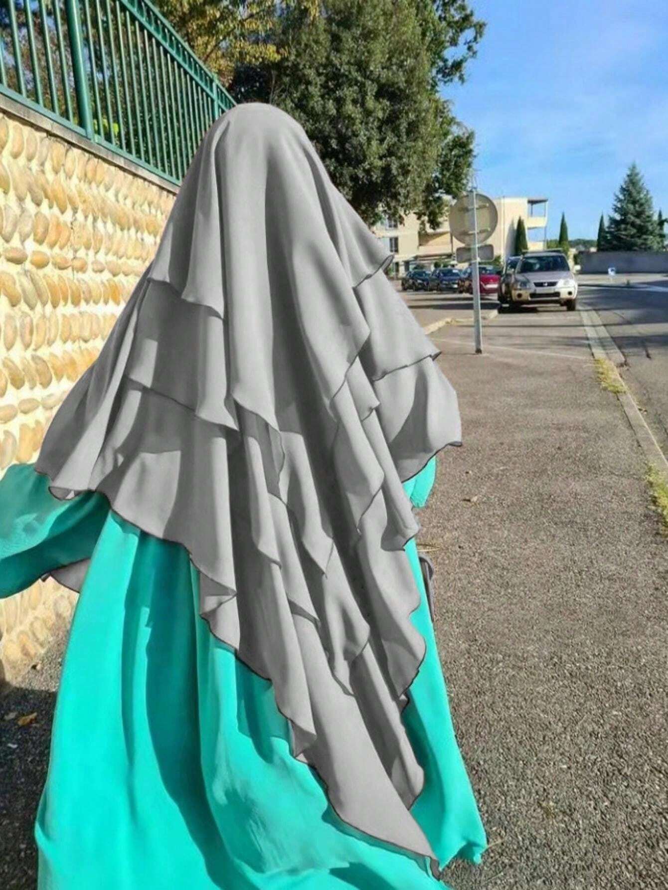 Women's Elegant Sweet Tie-dye Three Layers Headscarf