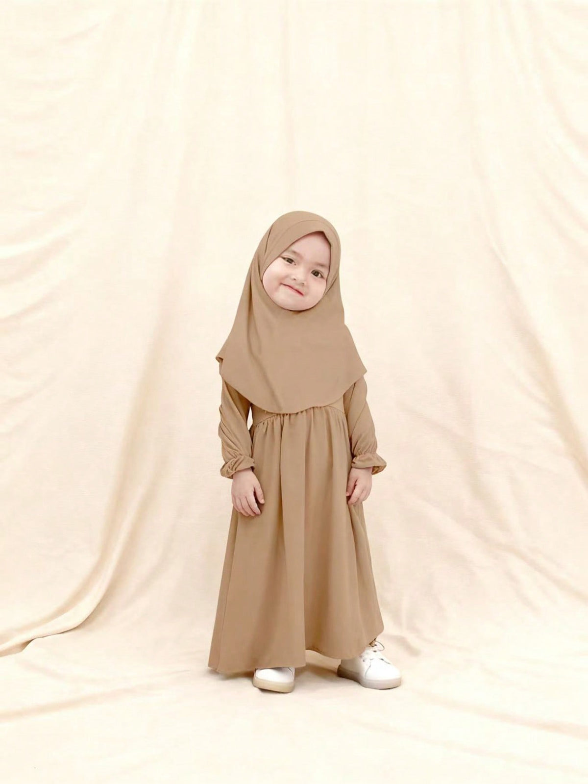 Girls' Long Sleeve Dress & Headscarf Set