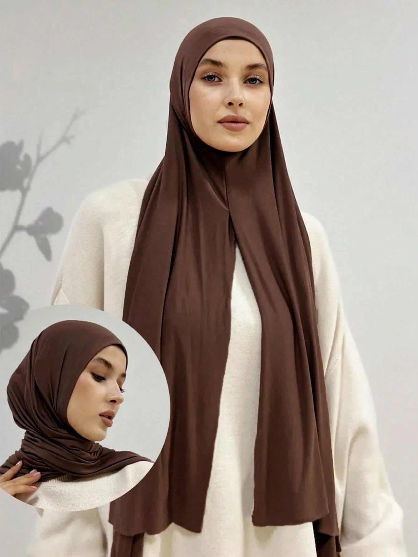Women's Solid Color Silky Scarf Headscarf