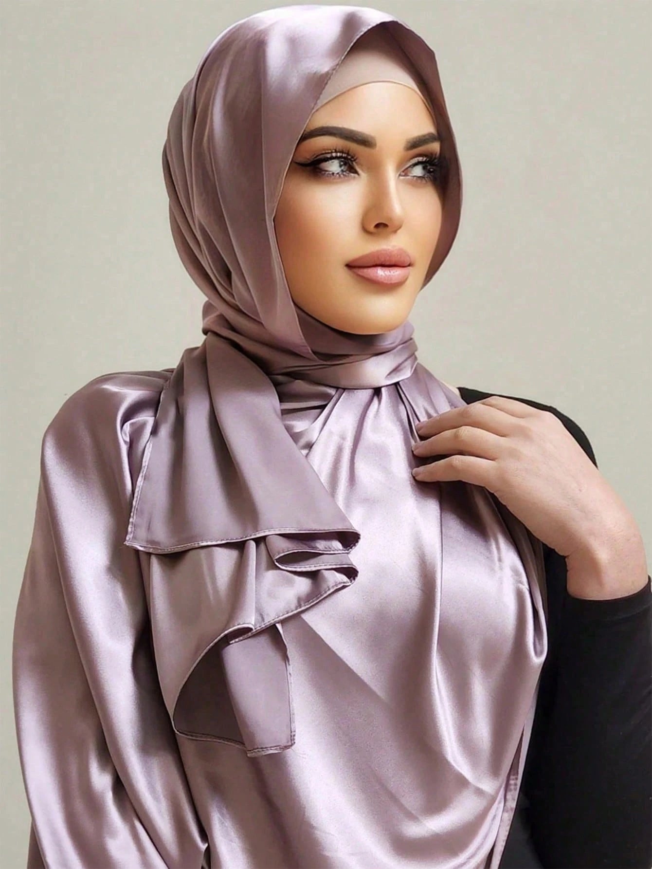 Women's Solid Satin Scarf