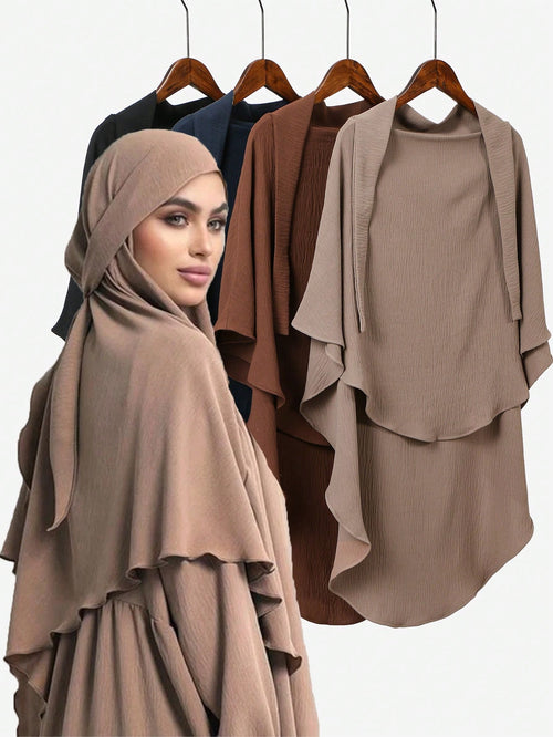 Women's Elegant Solid Color Pullover Turban with Pleated Tie
