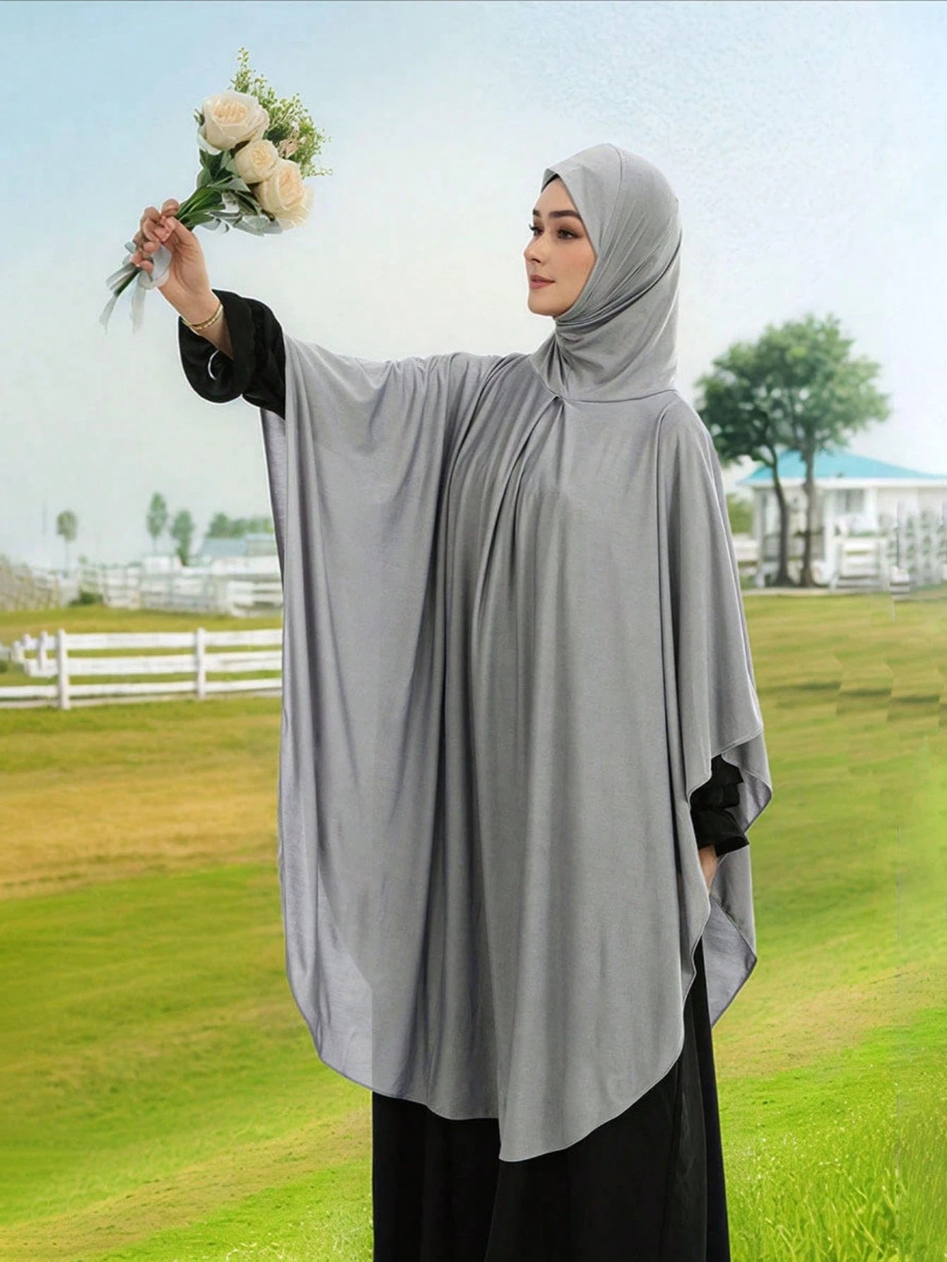 Jersey Hooded Shawl