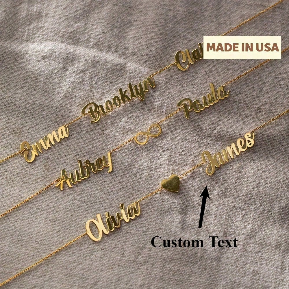 Ladies' Fashion Chain Necklace 18K Gold Plated Multiple Pendants