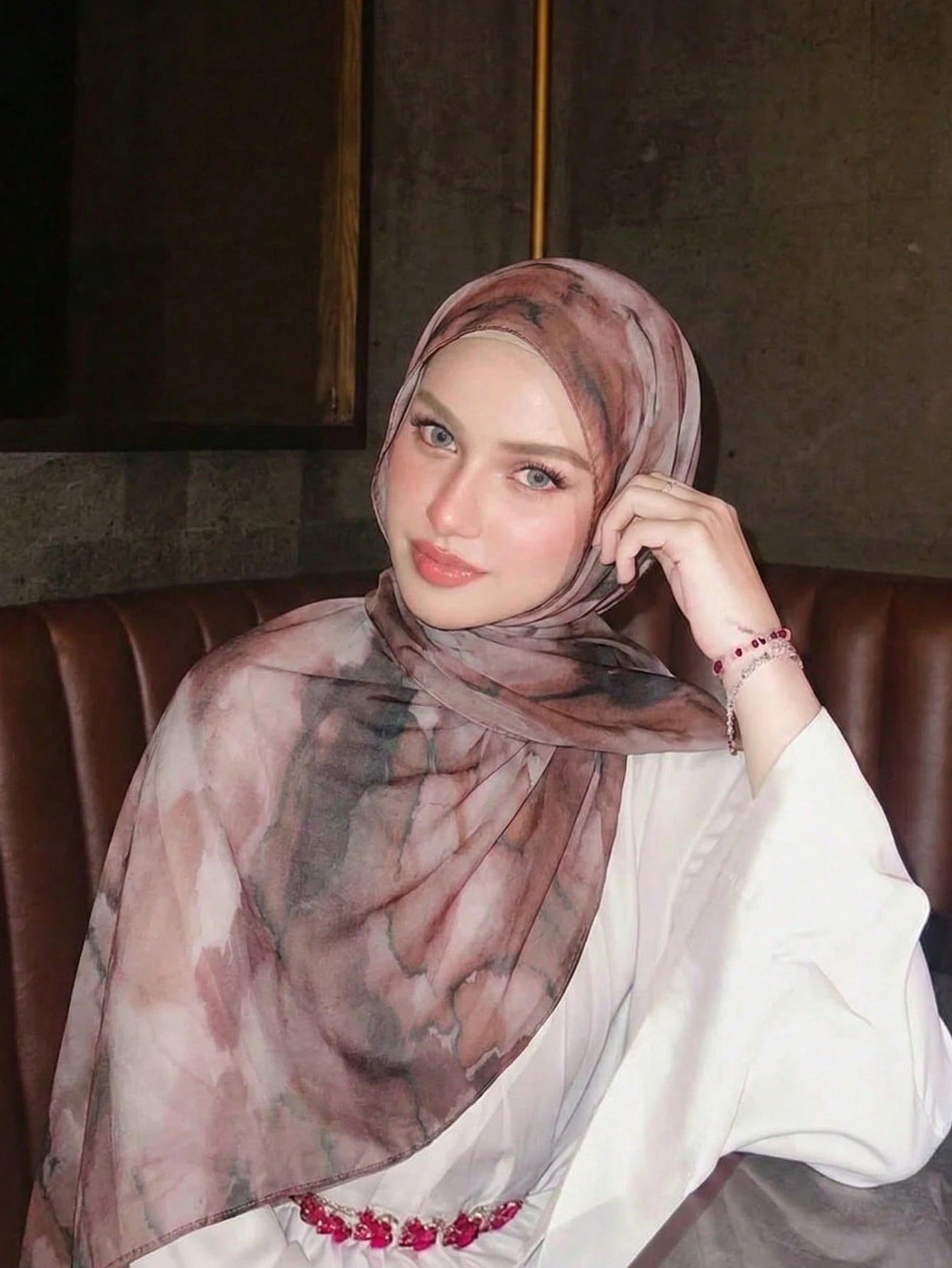 Women's Bohemian Style Watercolor Print Headscarf