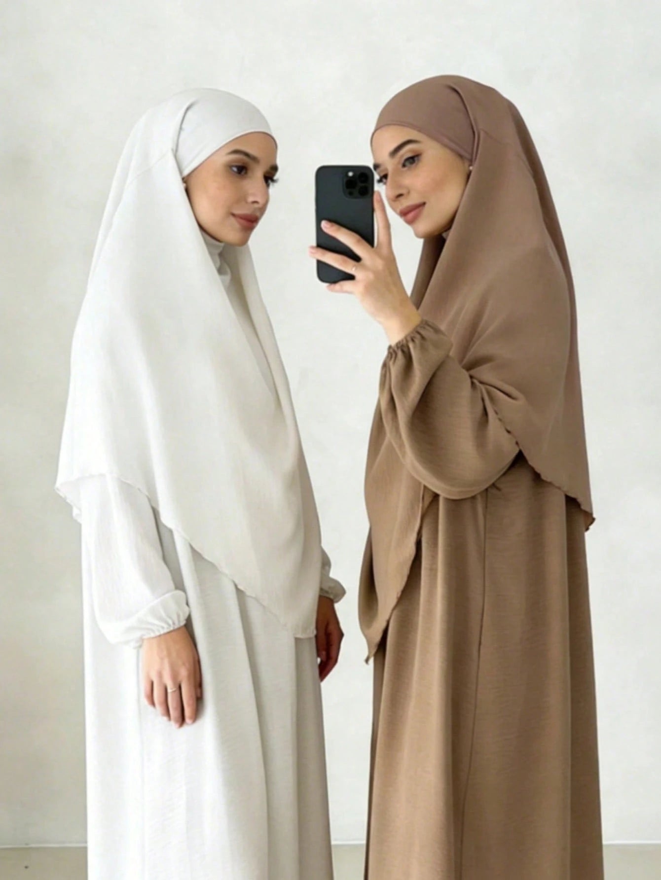 Solid Color Nida Fabric Soft & Breathable Muslim Long Khimar Hijab