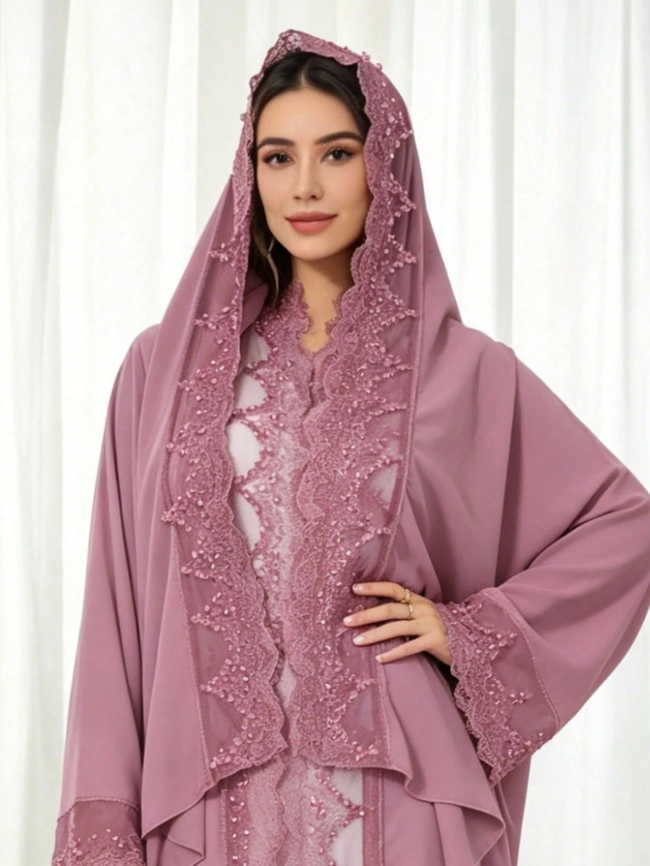 Hijab + Open Abaya Islamic Modest Long Dress