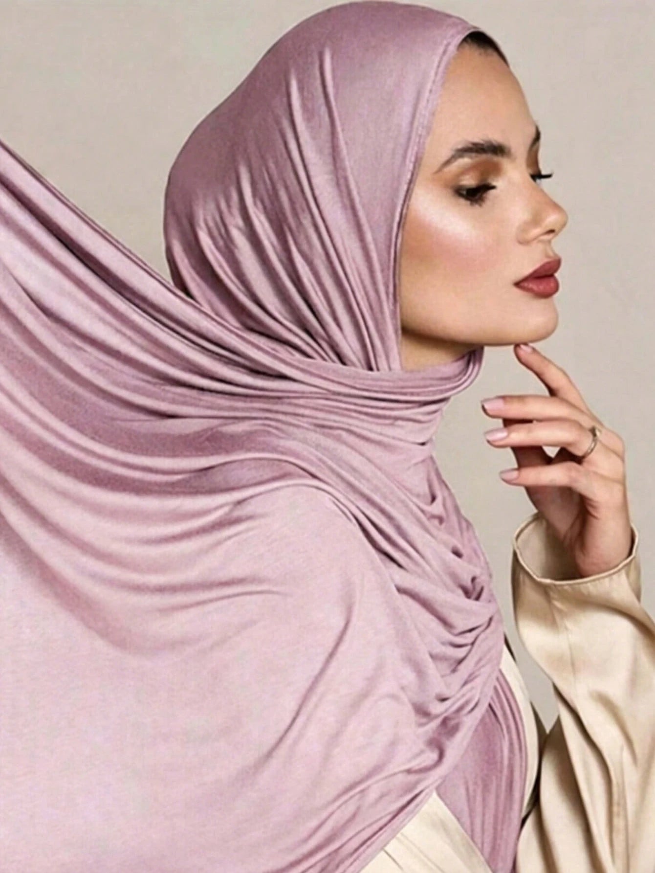 New Large Knitted Hijab Shawl Soft Casual Headscarf Solid Color
