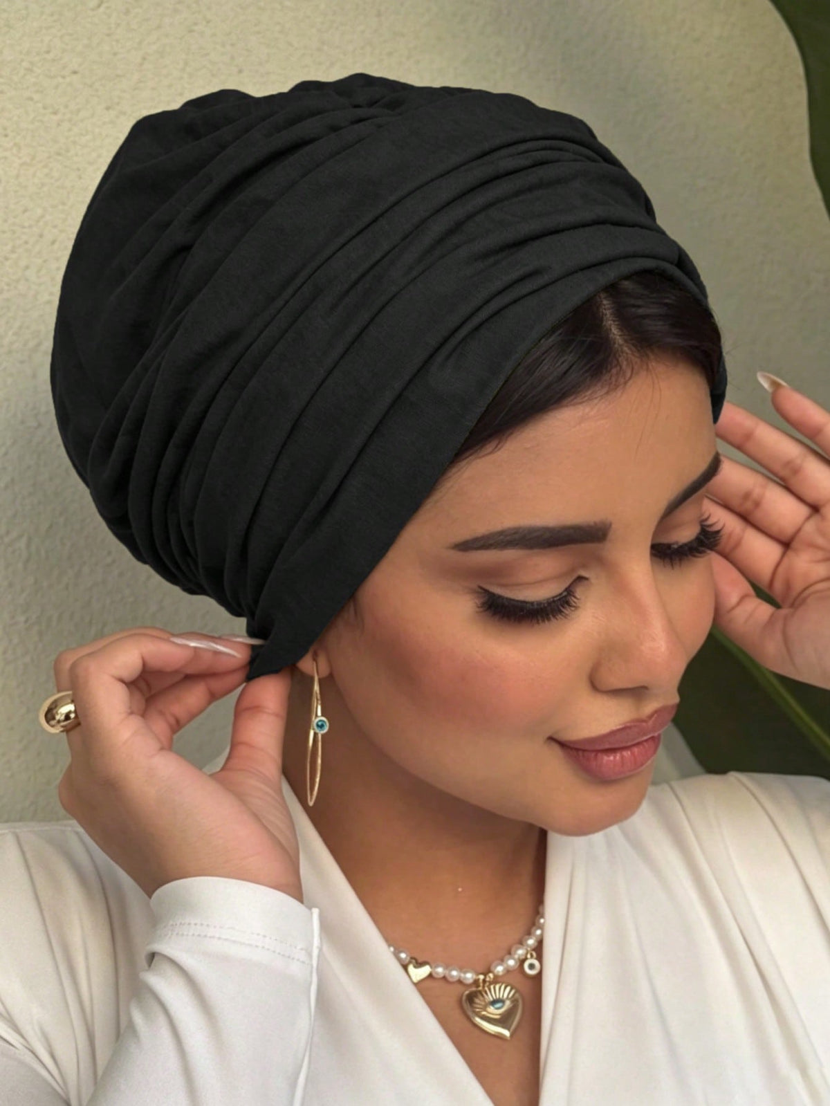 Pleated Turban Cap — Soft Under-Hijab Beanie