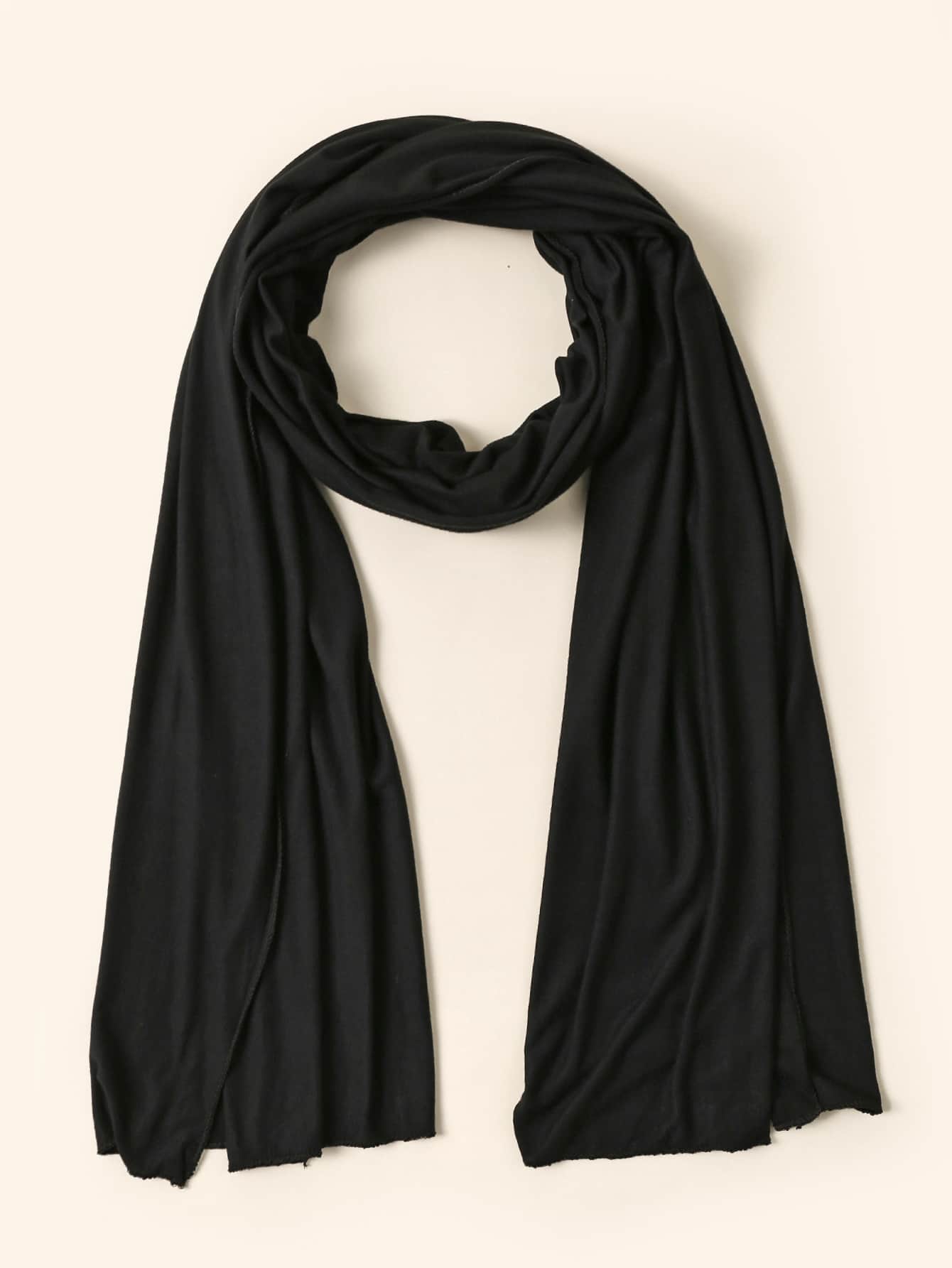 Soft Solid Color Jersey Hijab Plain Long Scarf for Women