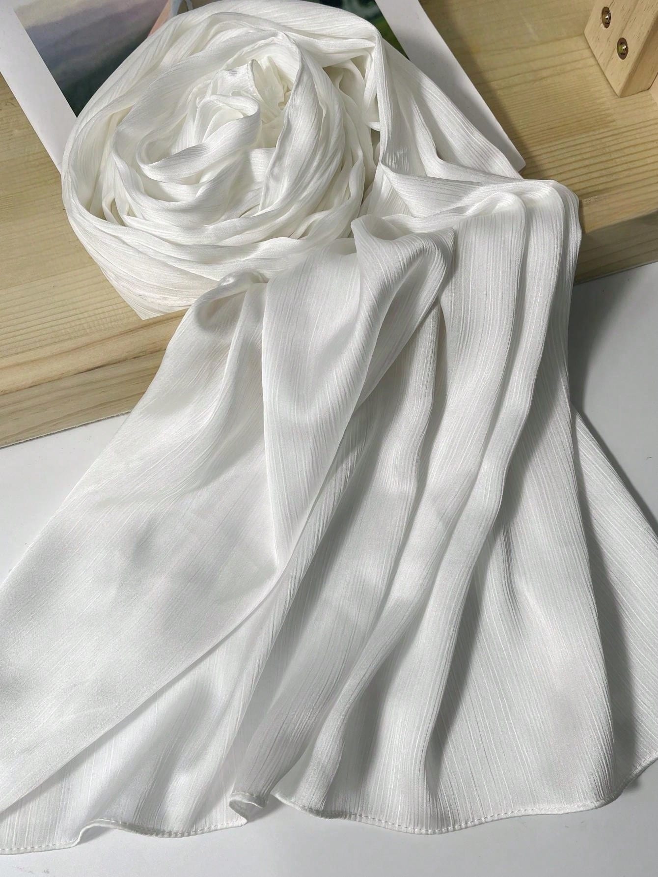 Crinkled Satin Hijab Scarf for Casual Wear for Daily Life
