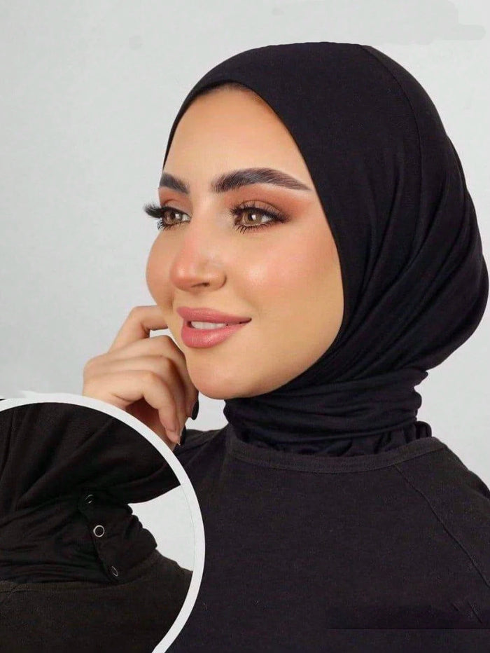 Women Abaya Accessories Convenient Buttoned Sports Instant Hijabs