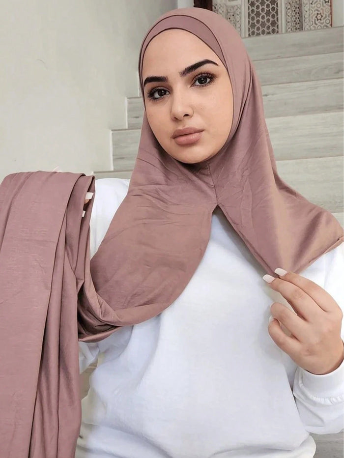 Women Abaya Accessoriessolid Color Knit Headscarf