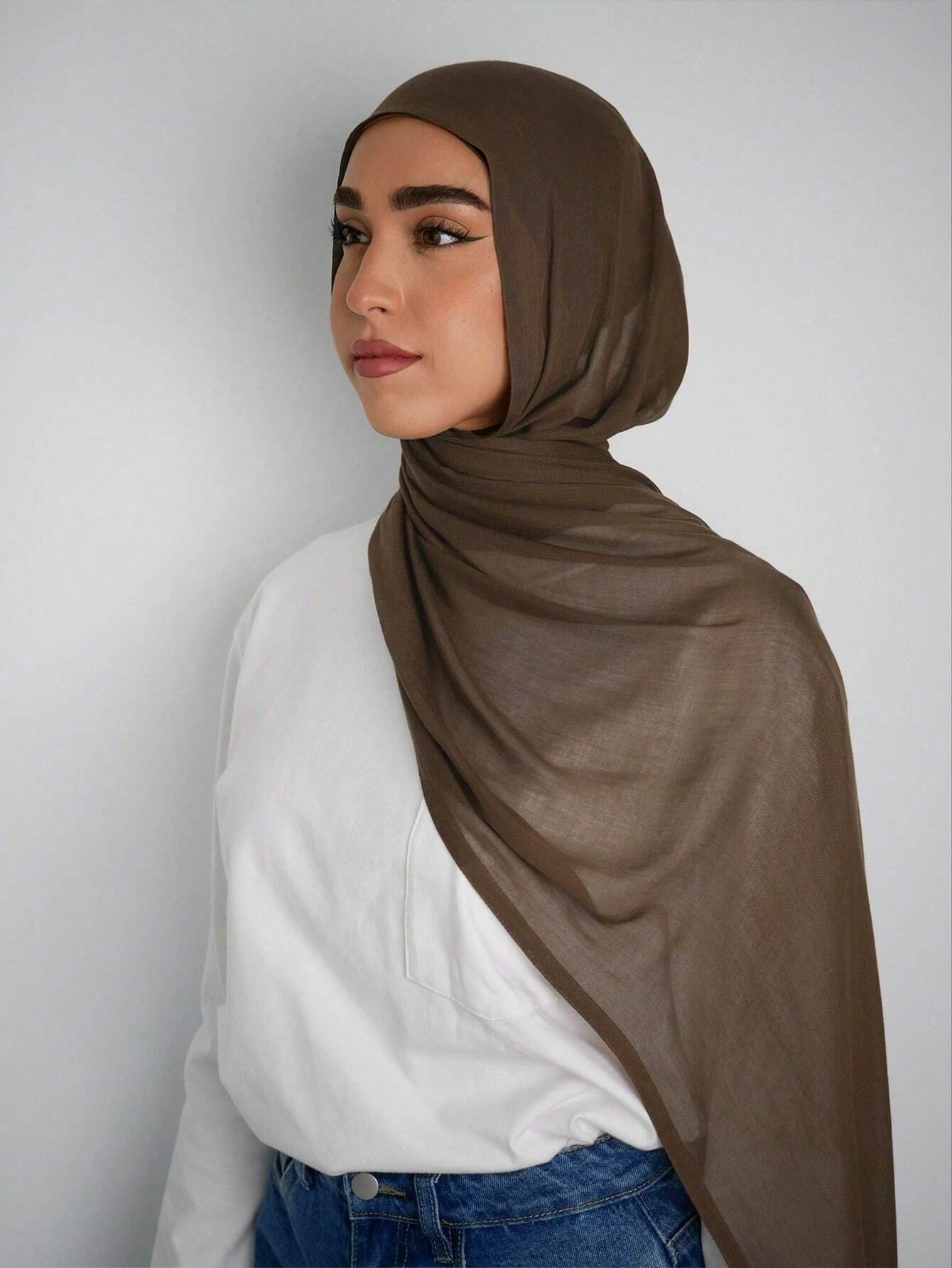 Women Viscose Solid Color Headscarf