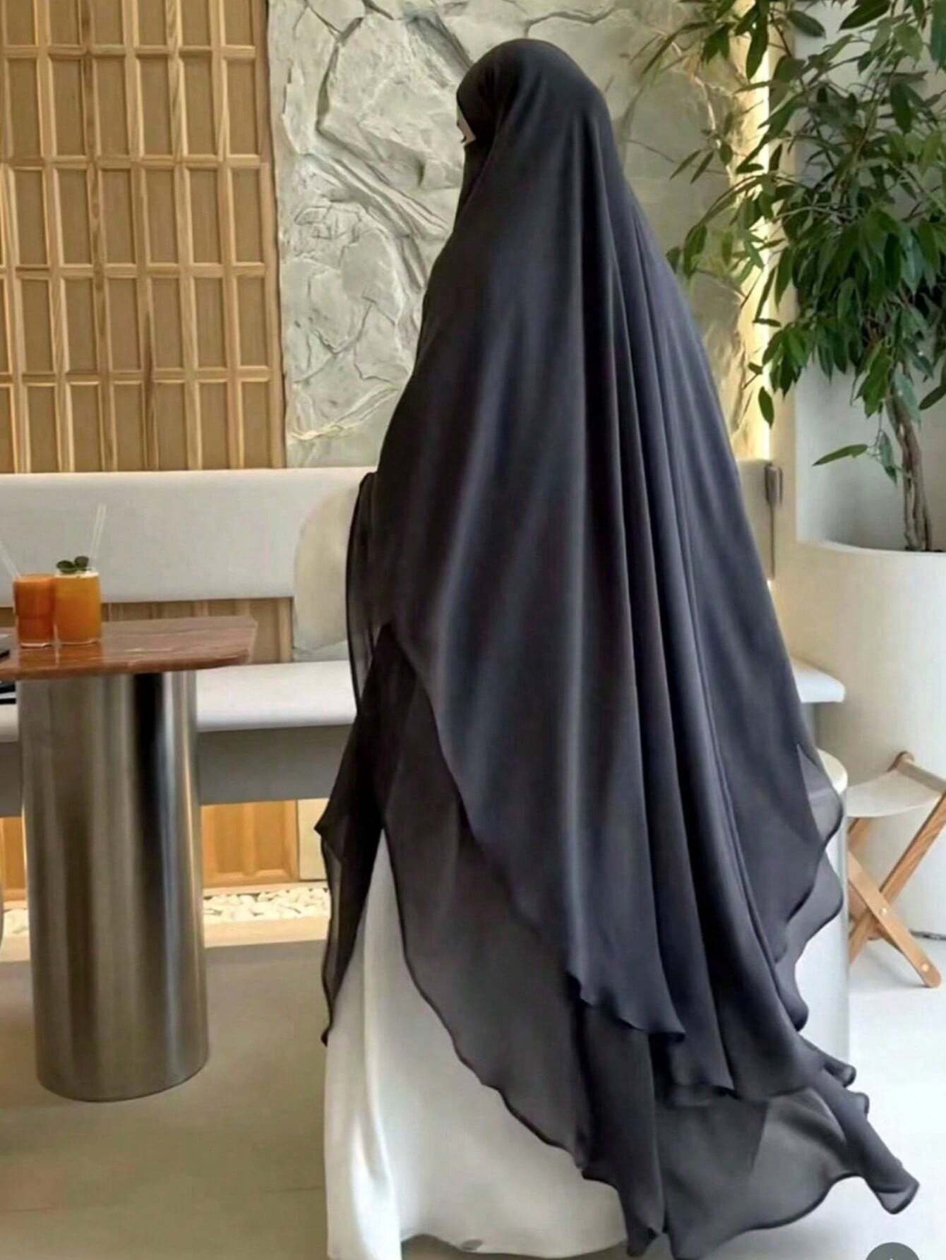 One Piece Women Double-layer Bubble Chiffon Long Headscarf
