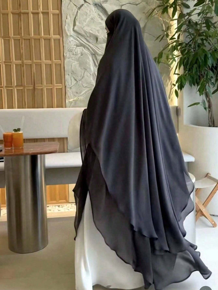 One Piece Women Double-layer Bubble Chiffon Long Headscarf