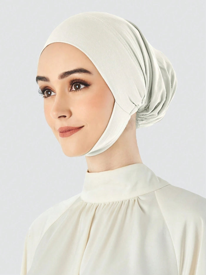 Hiajb Caps Middle Eastern Arabic Women Solid Color Modal Neck Gaiter