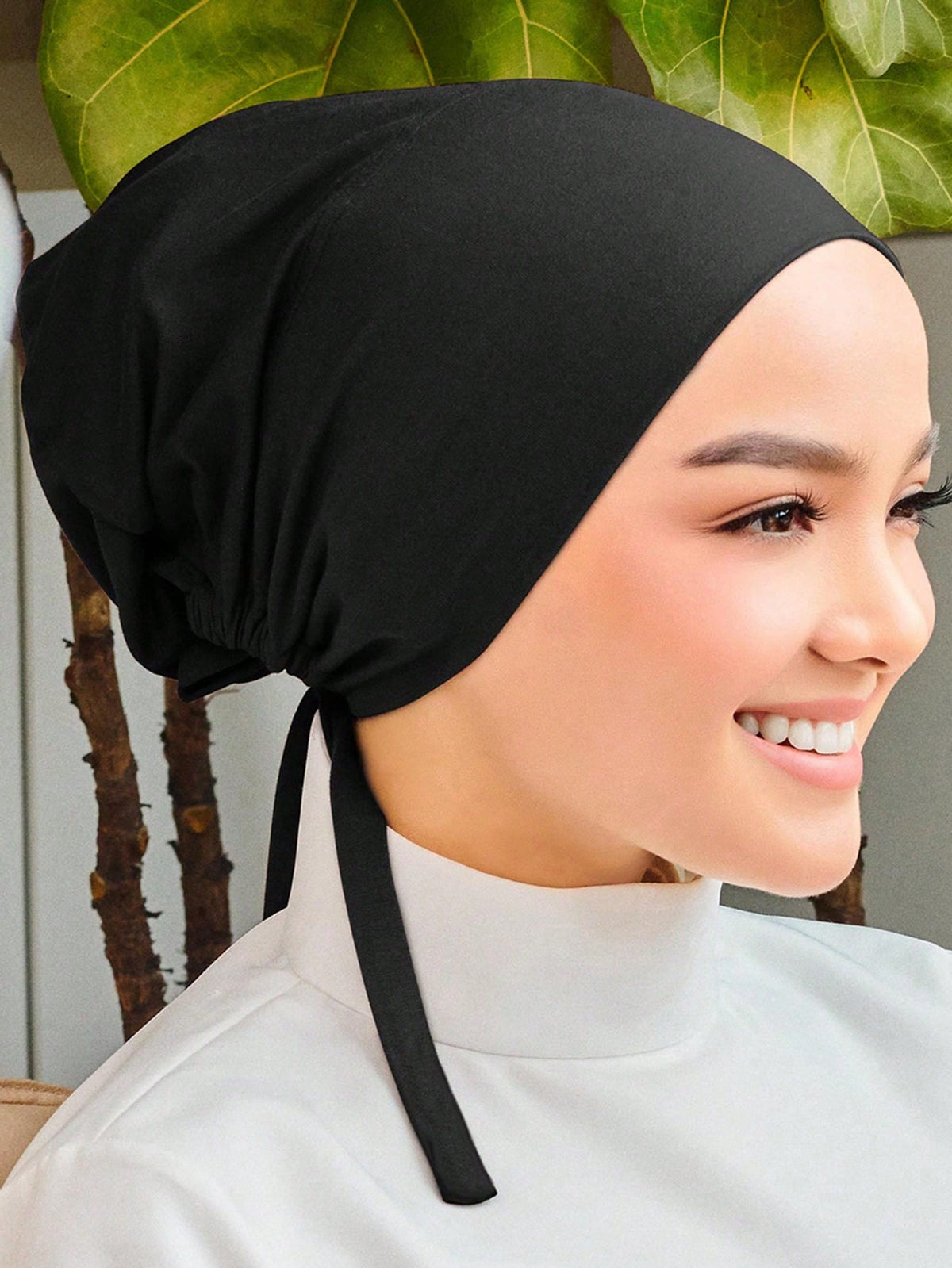 Hooded Drawstring Turban Hijab — Instant Under Cap & Neck Cover