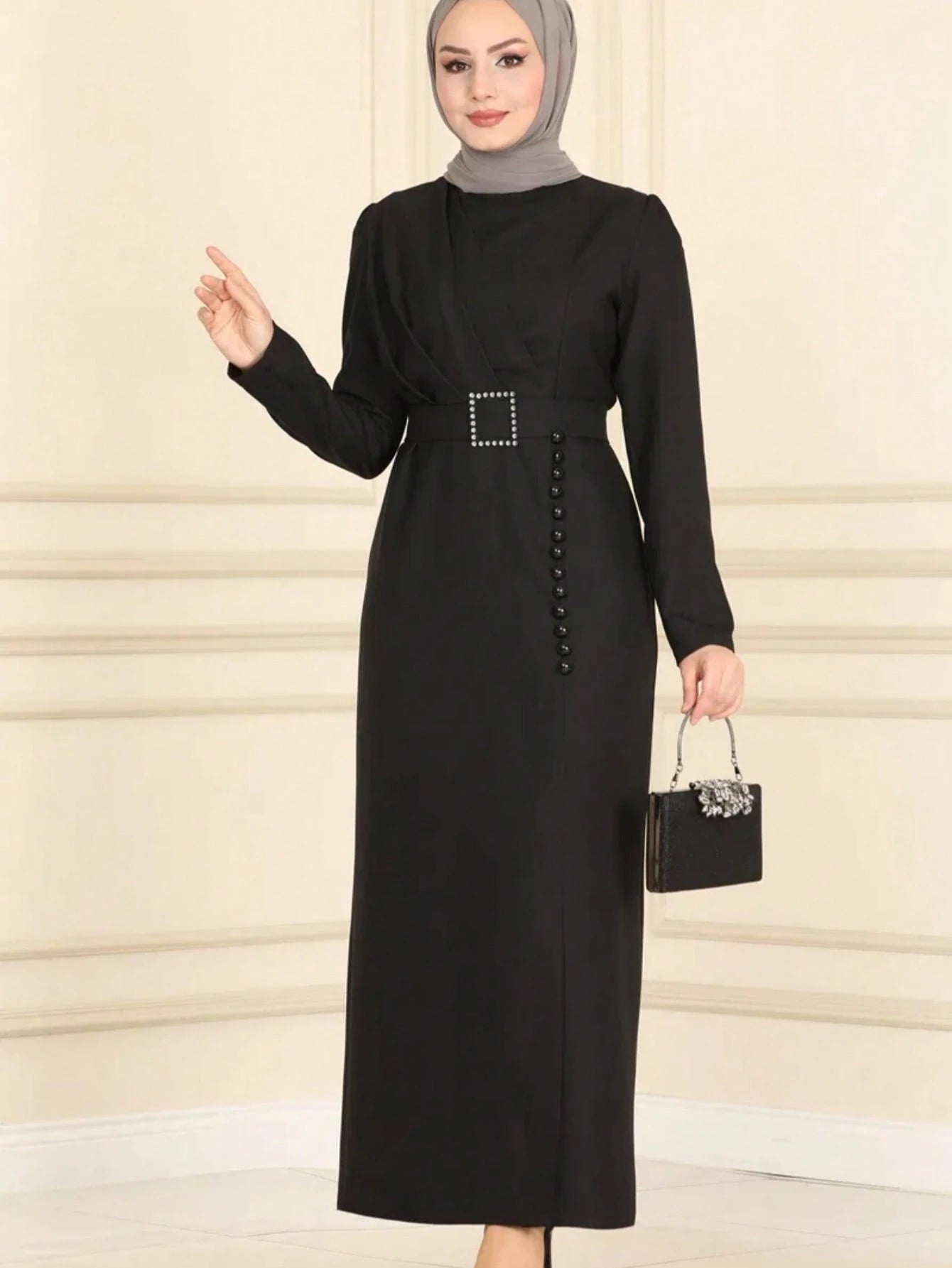 Women's Elegant Minimalist Solid Color Round Neck Long Sleeve