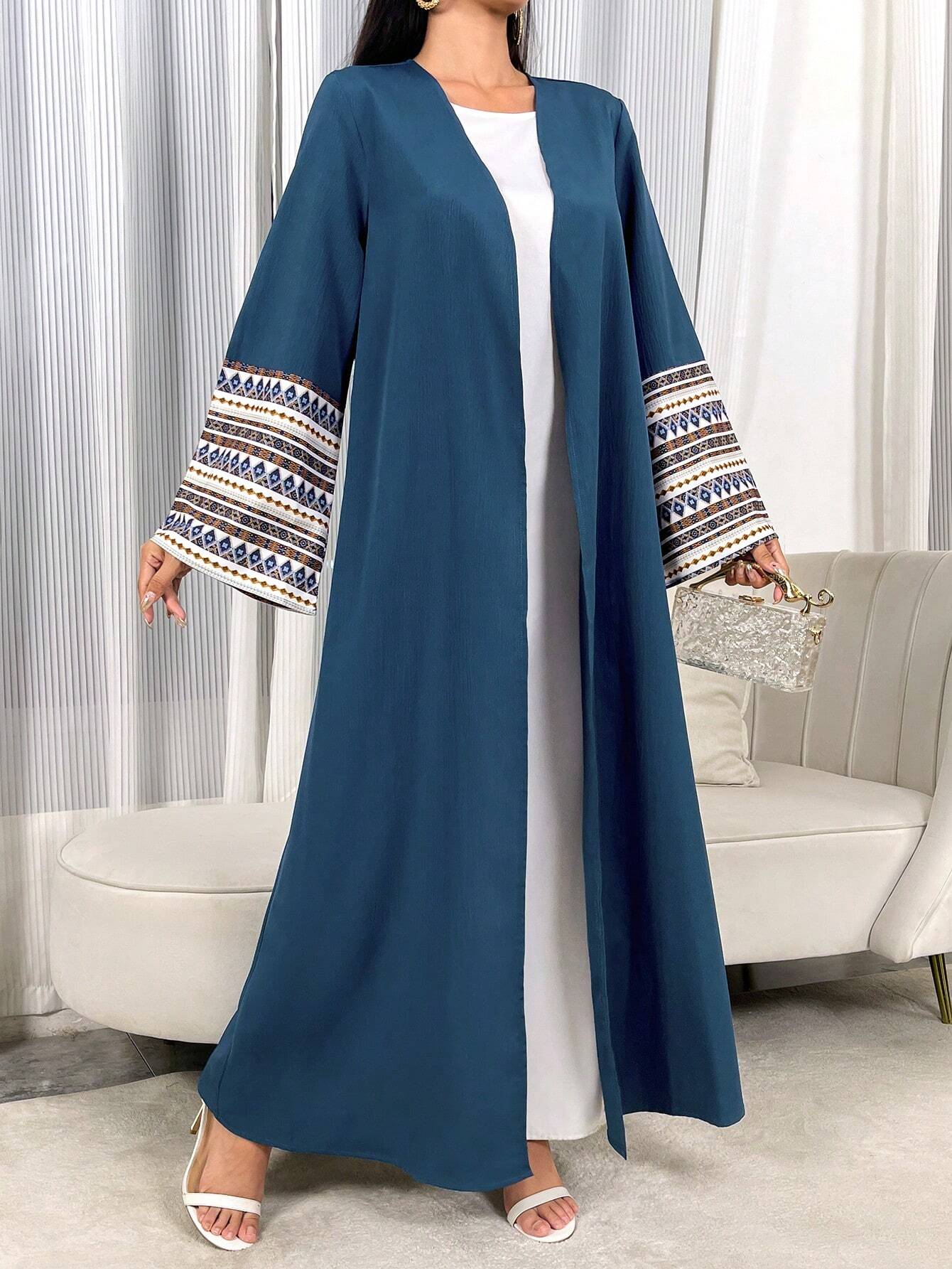 Women's Spring Summer Casual Printed Patchwork Flared Sleeve Long