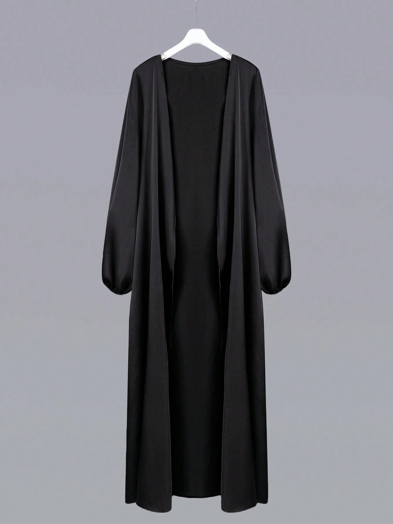 Women Solid Color Lantern Sleeve Arabic Style Outerwear