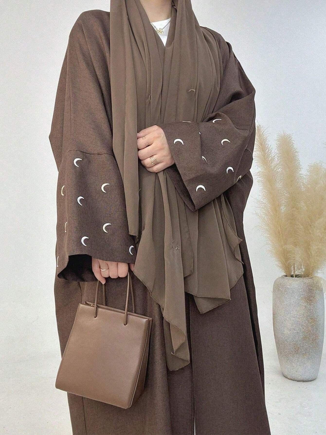 Women Plain Elegant Embroidered Cuffs Cardigan