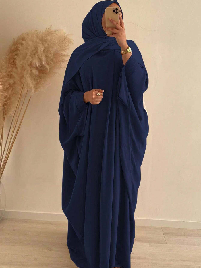 Women Long Style (abaya) Dolman Sleeve Women Abaya Set with Matching