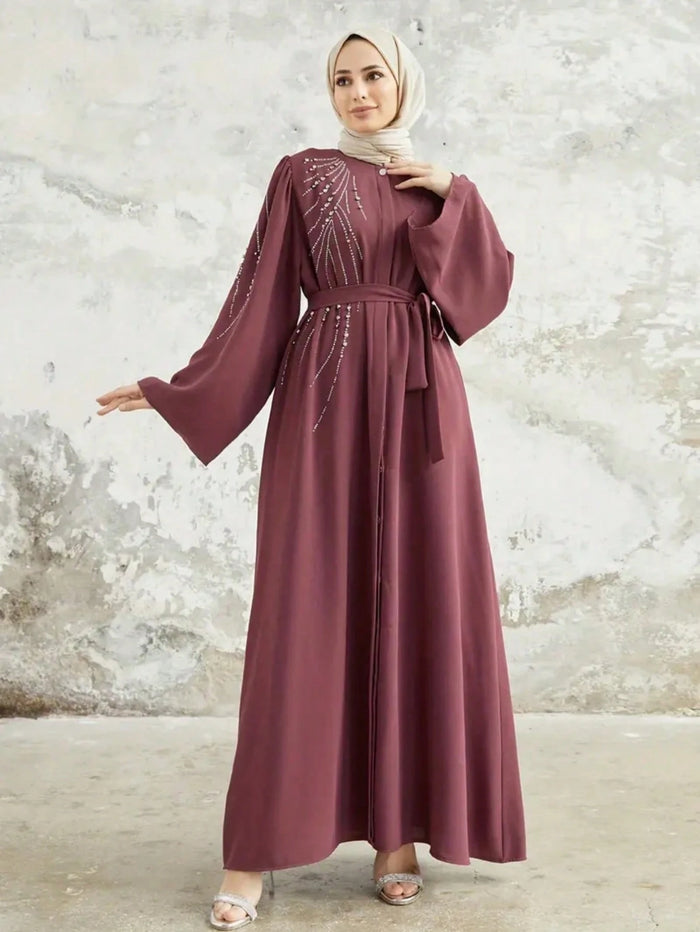 Women's Long Sleeved Round Neck with Multiple Buttons Beaded Hot