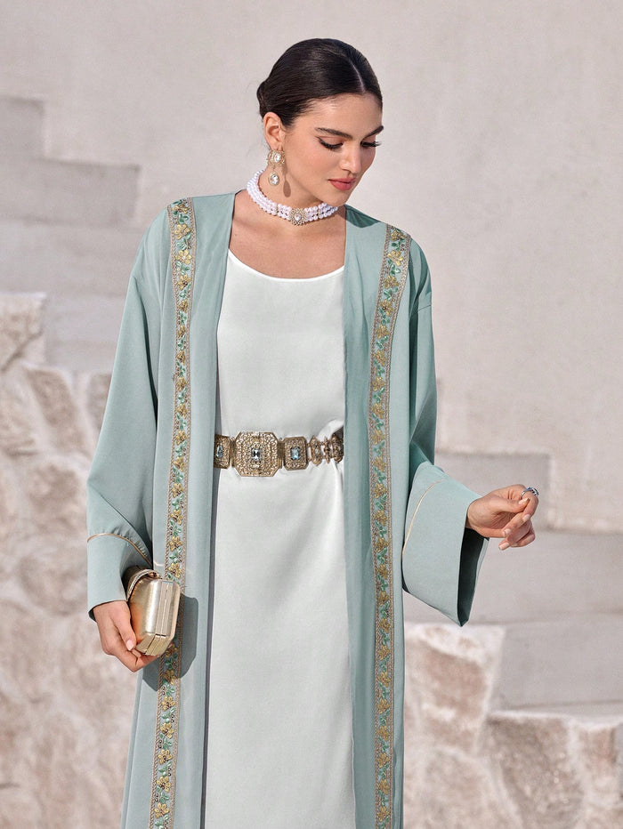 Women's Simple Design Long Sleeve Casual Arabic Abaya