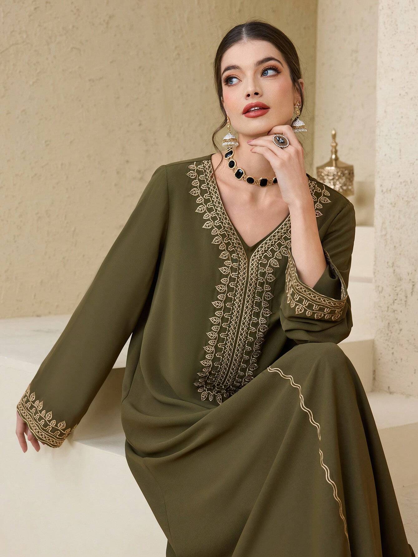 Women's Turkish Maxi Dress & Arabic Traditional Abaya Robe