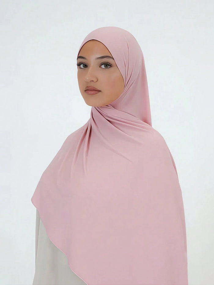 Women Simple Classic Solid Color Elegant Casual Edged Scarf Premium