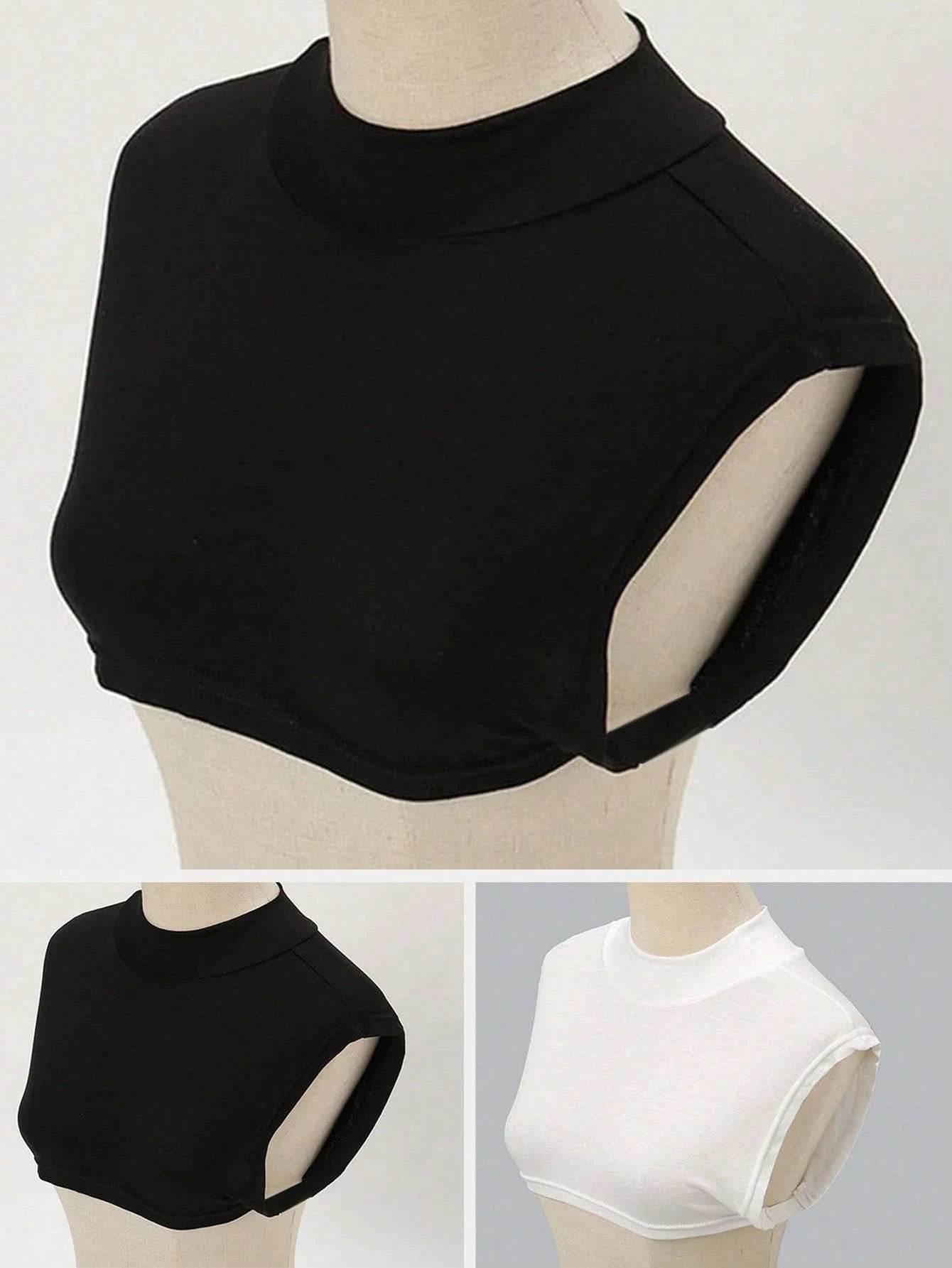 Women Solid Color Mock Neck Cover