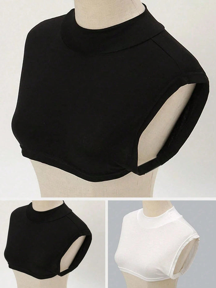Women Solid Color Mock Neck Cover