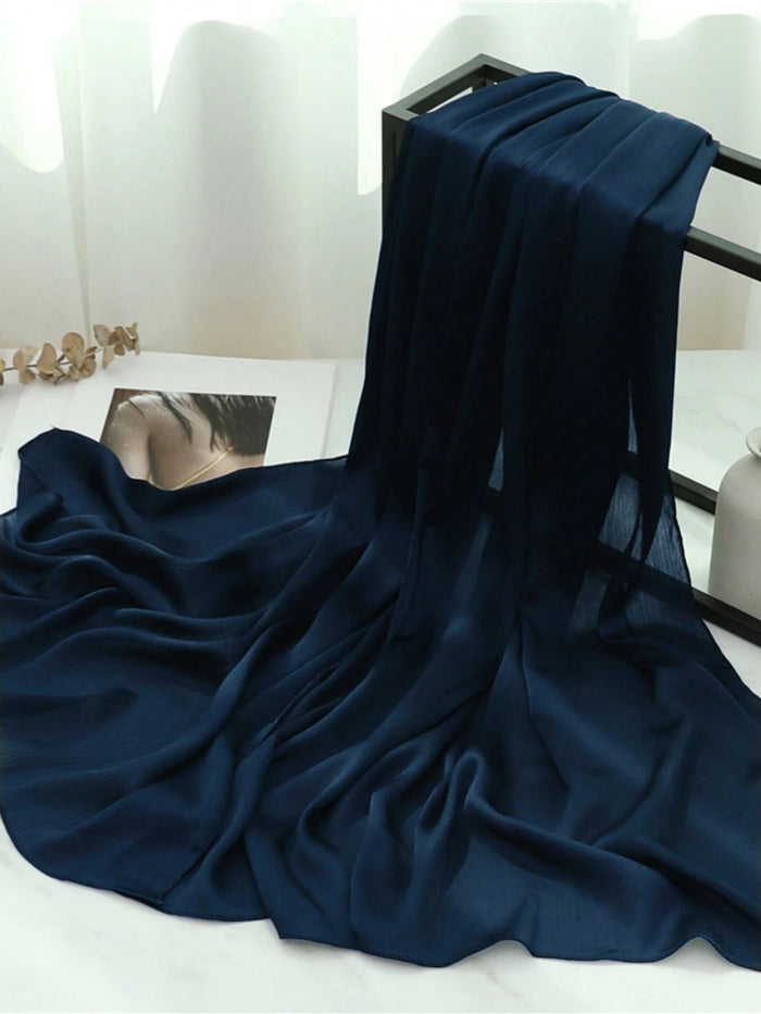Casual Versatile Solid Color Satin Hijab Scarf