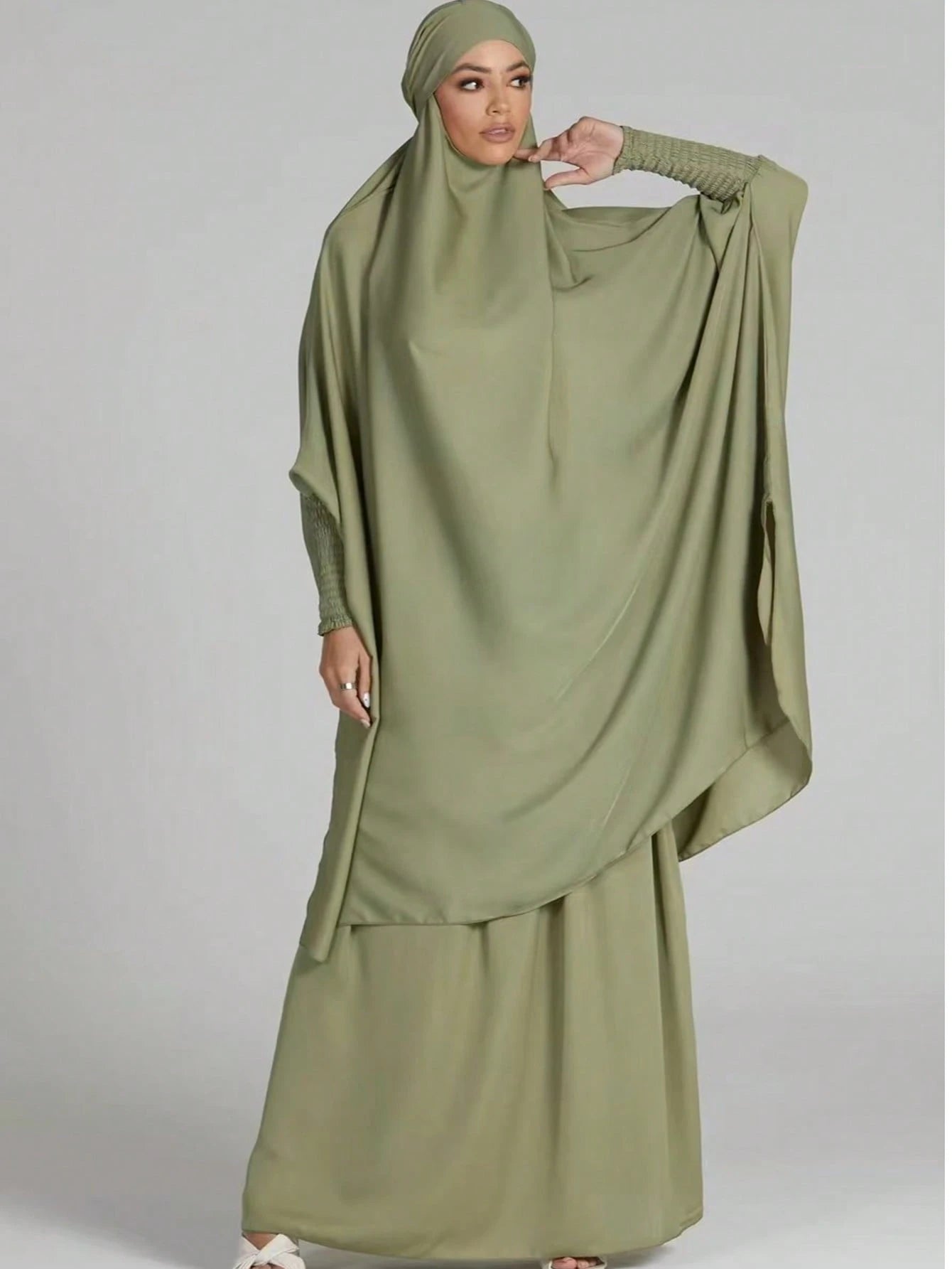 Women Loose Comfortable Khimar Abaya Set