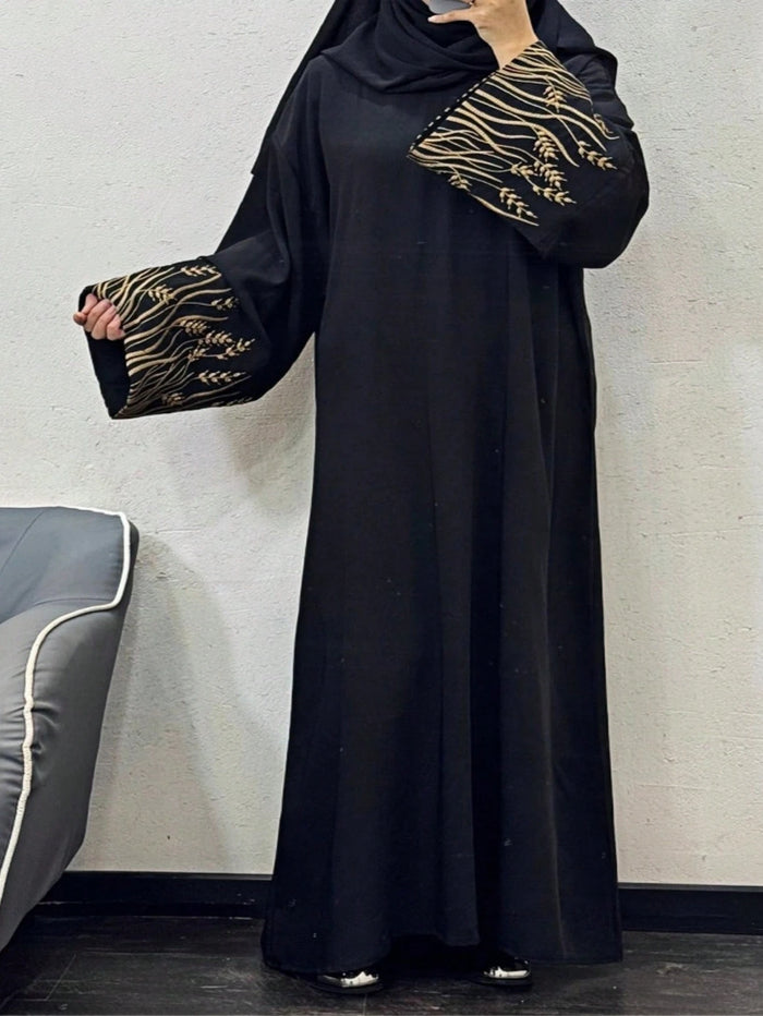 Sleeve Embroidered Abaya Without Headscarf