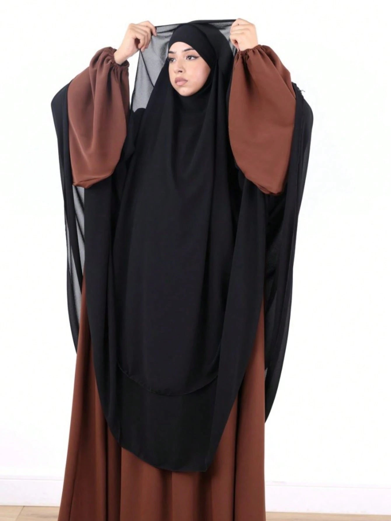 2 Layer Chiffon Khimar with Cape