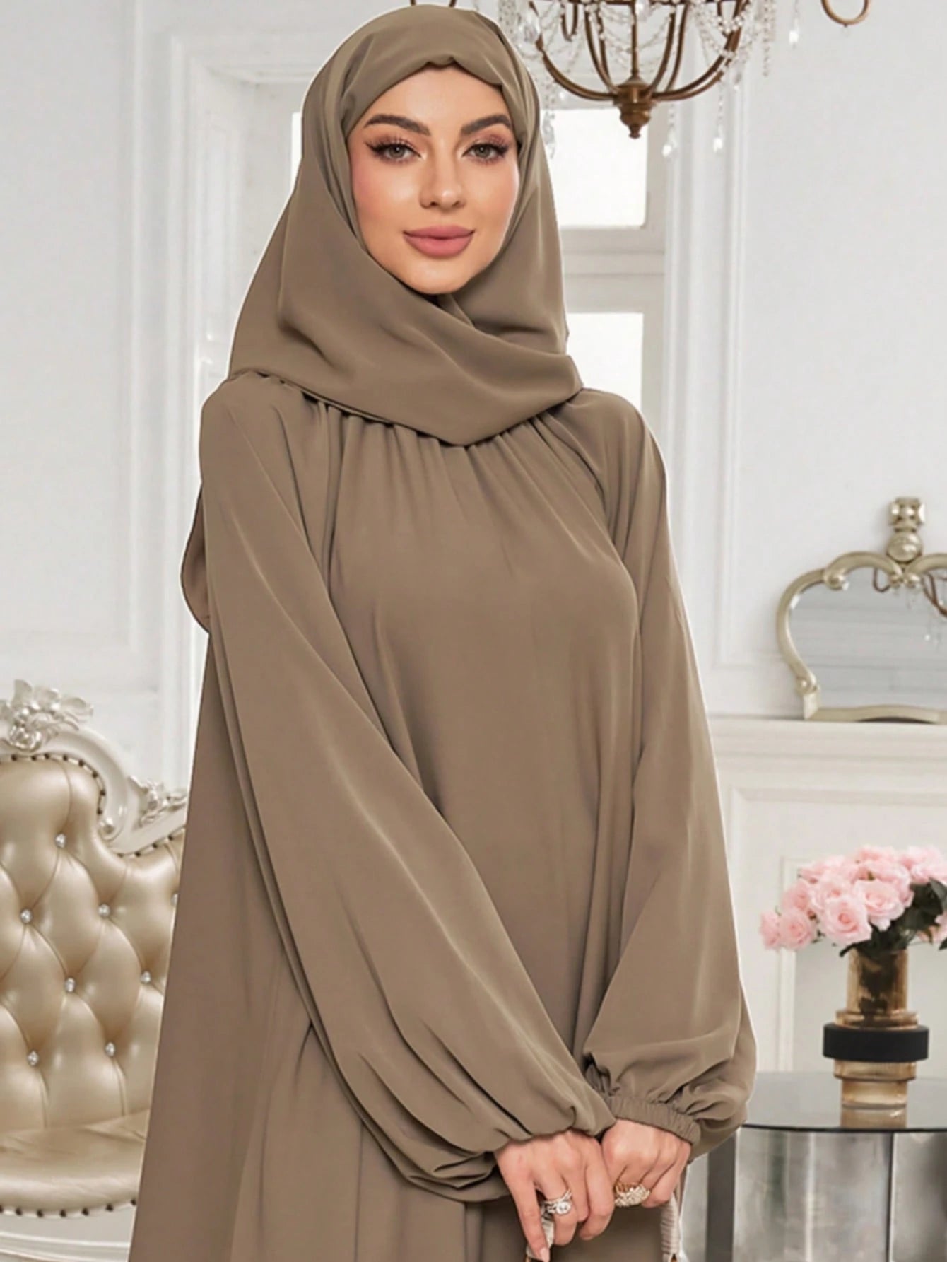 Solid Color Nida Fabric Abaya