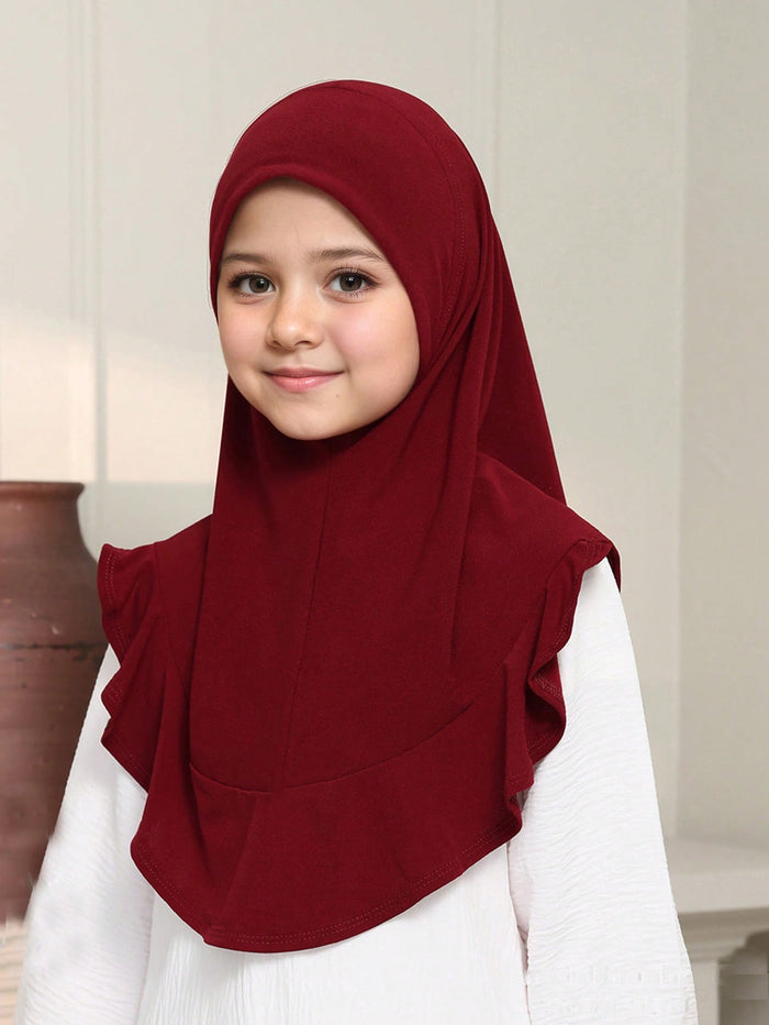 Girls' Easy One-Piece Hijab - Burgundy