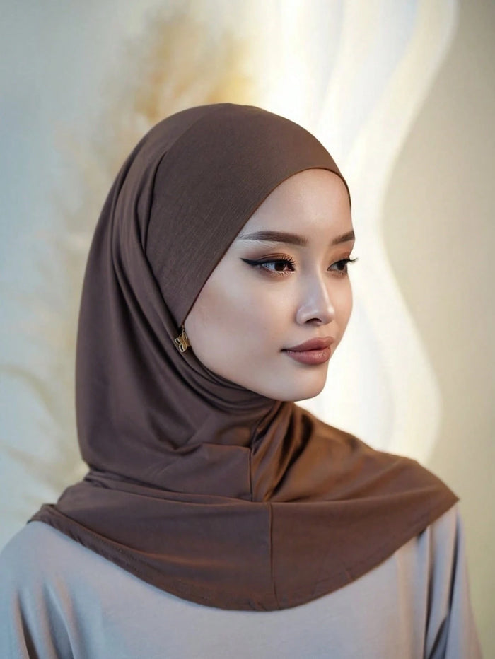 Women S Solid Color Balaclava Headband with Drawstring Versatile