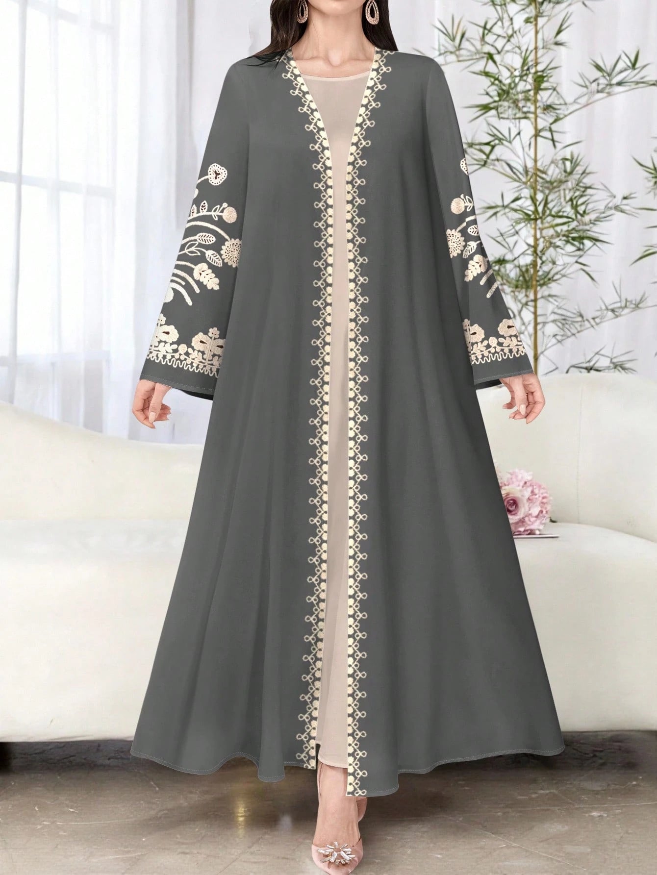 Women's Floral Print Elegant Long Sleeve Cardigan