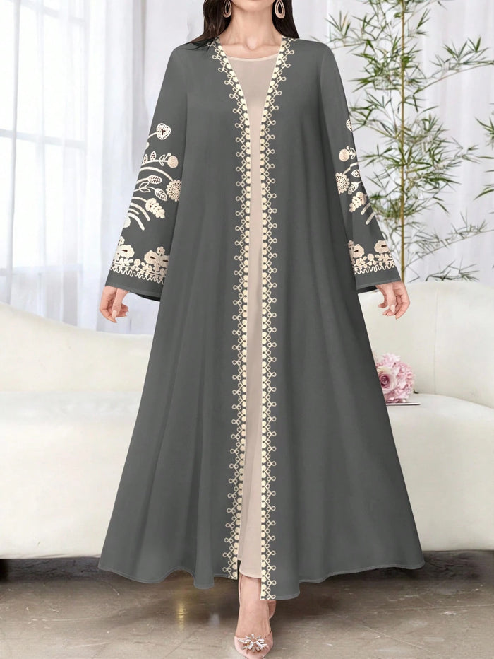 Women's Floral Print Elegant Long Sleeve Cardigan