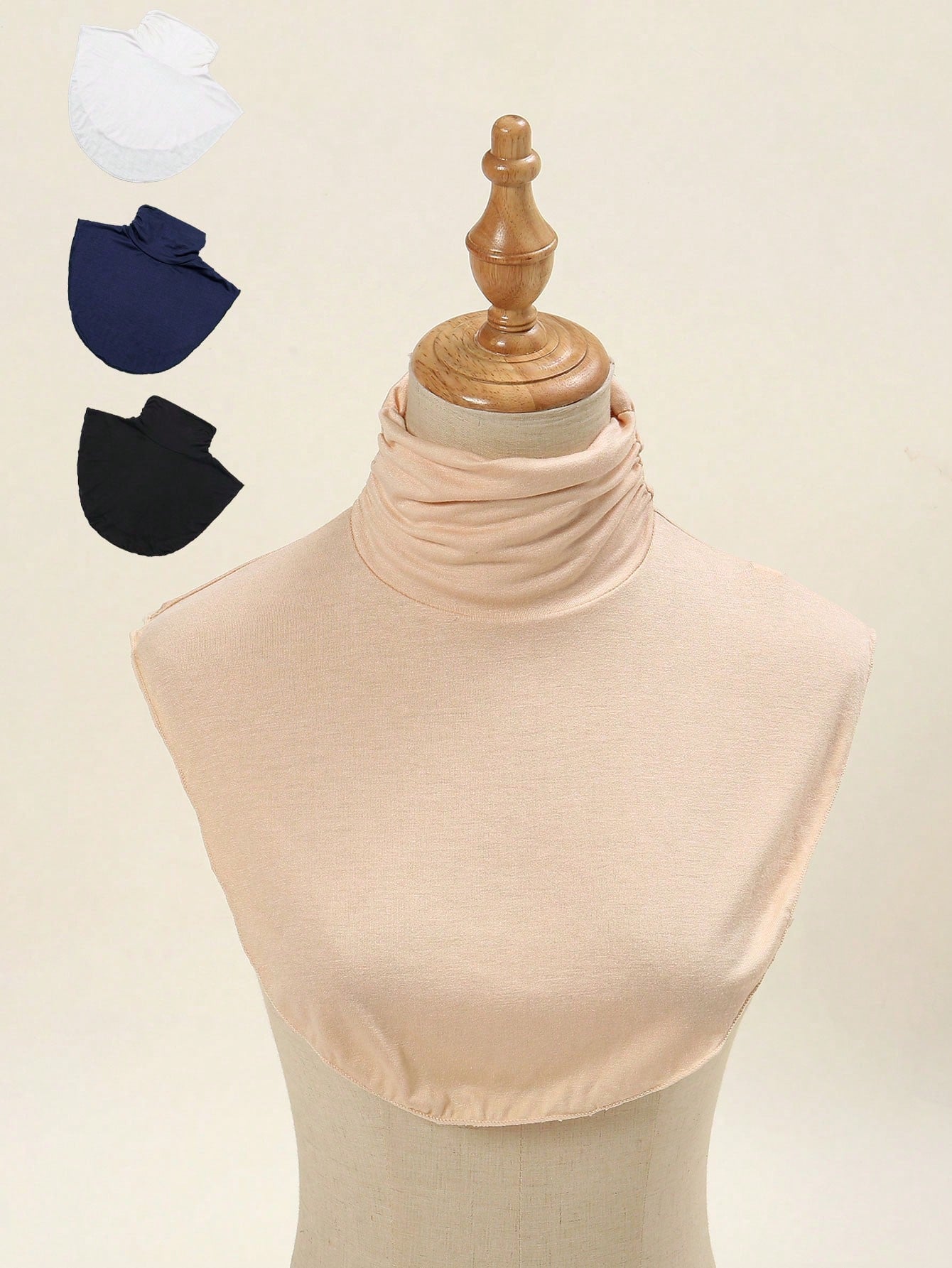 1pc/4pcs Women Elegant Solid Color Pleated Detachable Collar