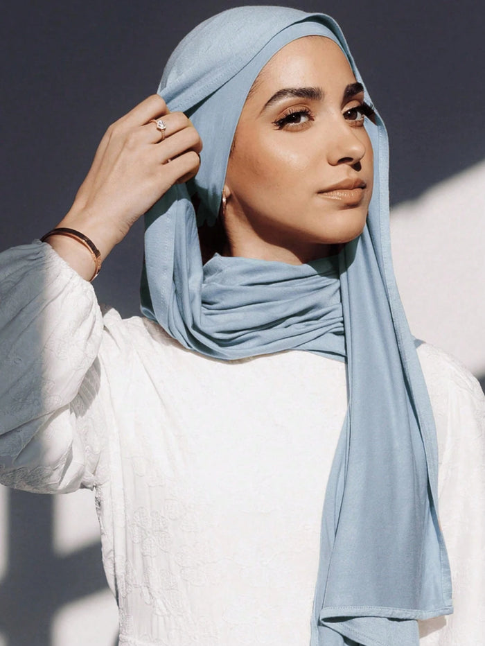 2pcs Jersey Matching Hijab & Undercap Set, Solid Color Soft & Breathable Modal Fabric, 1 Simple Tube Hijab Cap + 1 Lightweight Modal Scarf, Suitable For Daily Conservative Coverage