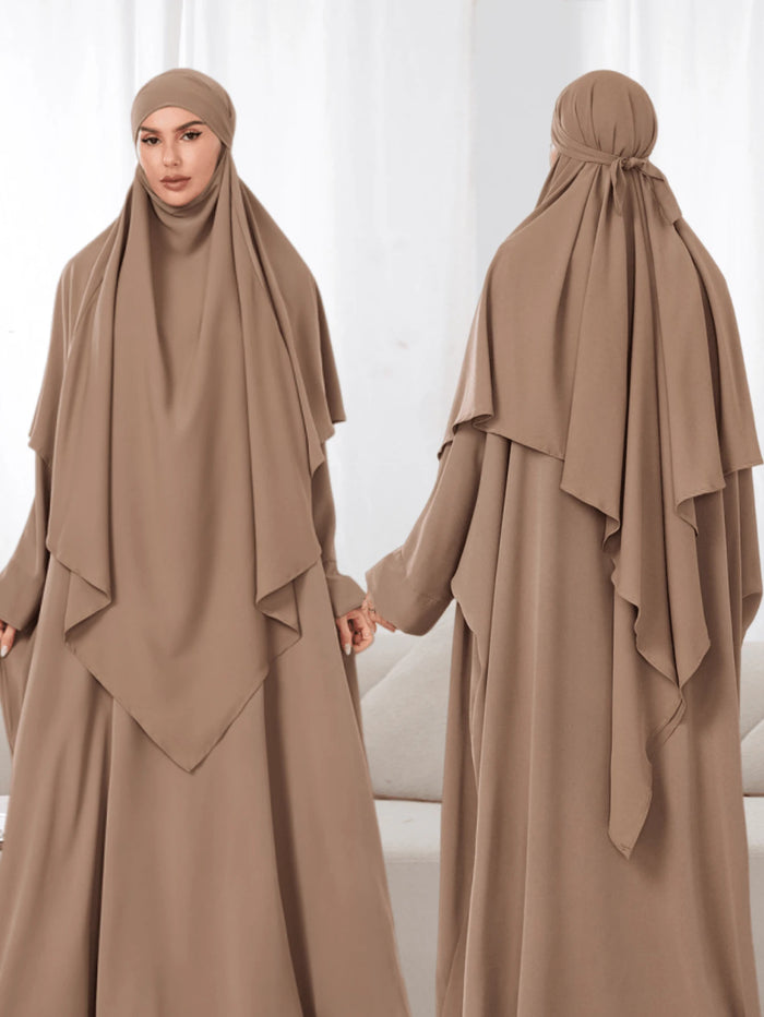 2pcs/set Hijab + Abaya Combo Set
