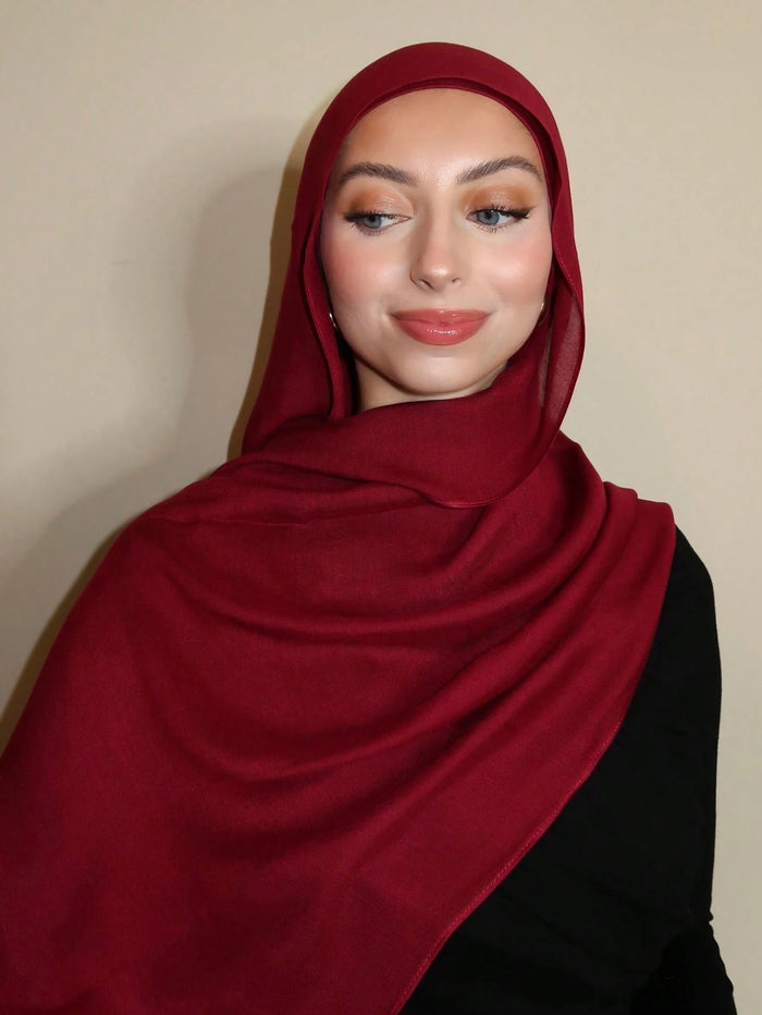 Women's Solid Color Edged Headscarf