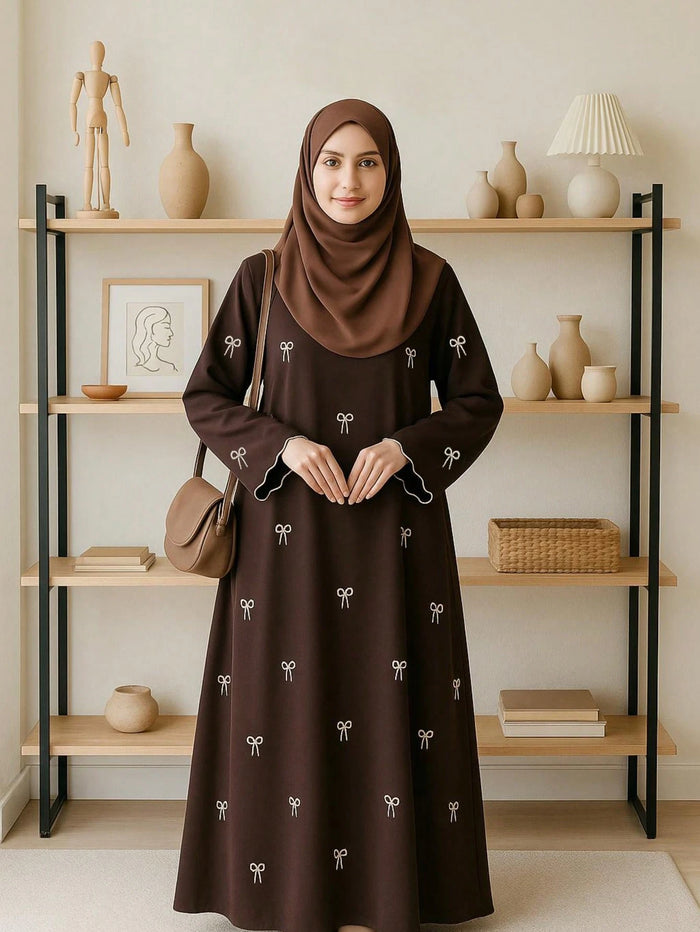 Luxury Dubai Butterfly Embroidery Abaya Women Modest Dress Islamic
