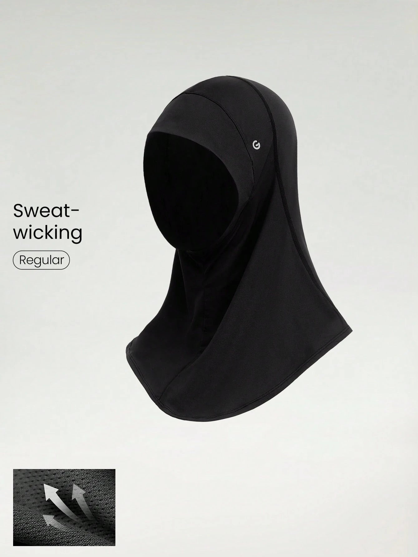 Breathable Mesh Hood Hijab with Silicone Logo Running Workout Daily