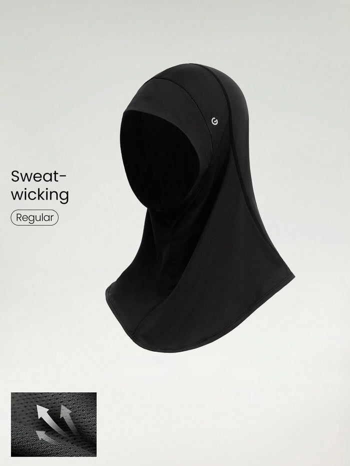 Breathable Mesh Hood Hijab with Silicone Logo Running Workout Daily