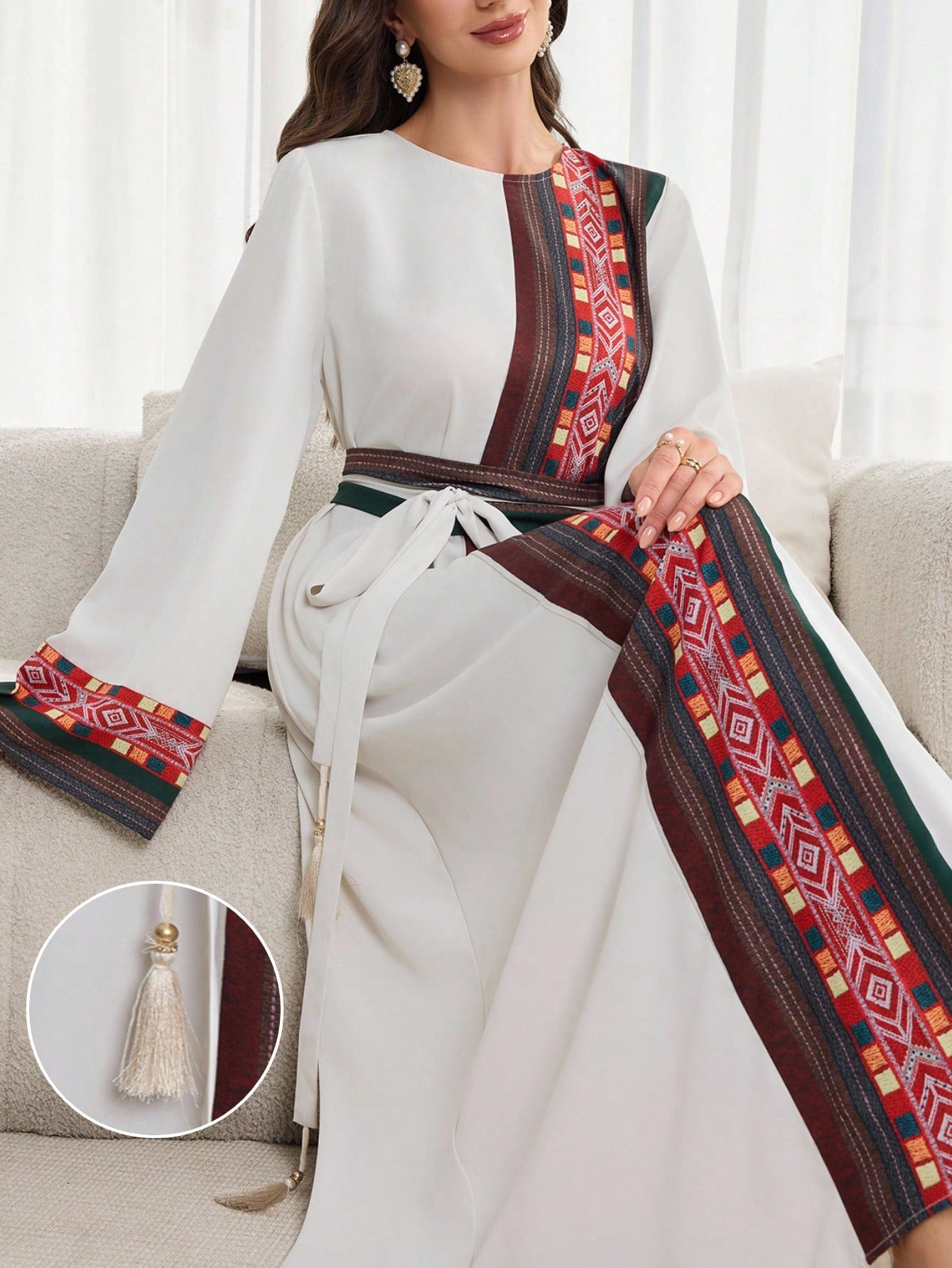 Traditional Print Waist Belt for Women